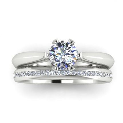 2.5mm Half Bead-set Diamond Wedding band Diamond Band in Platinum 950 AU